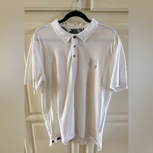 Men’s Robert Graham knit polo- white with skull